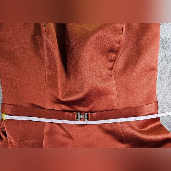 NWT David's Bridal Designer Michaelangelo Strapless Cinnamon Colored Dress Size2 - Picture 5 of 12